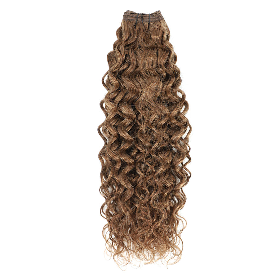 Weft Curly Hair Extensions 21" - #6 Medium Brown