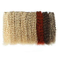 Weft Curly Hair Extensions 21" #8/22 Ash Brown and Sandy Blonde Mix