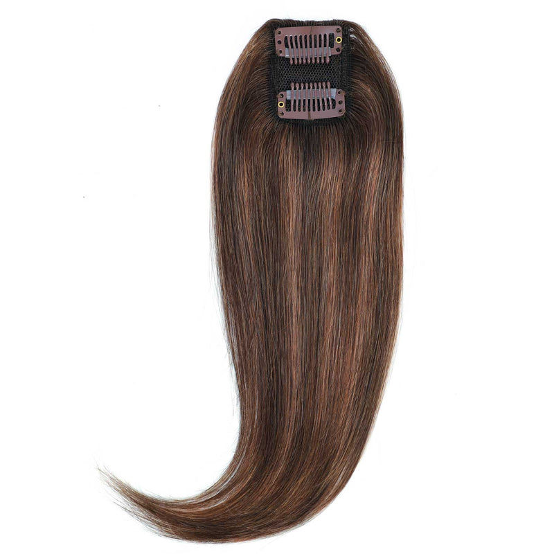 Clip In Volumiser Bangs Layers - Invisible Seamless 1 Pc #2/10 Dark Brown Caramel Mix