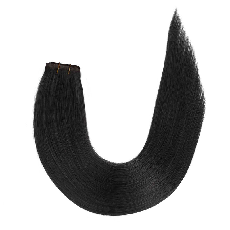 Flat Weft Hair Extensions Australia #1 Jet Black 22"