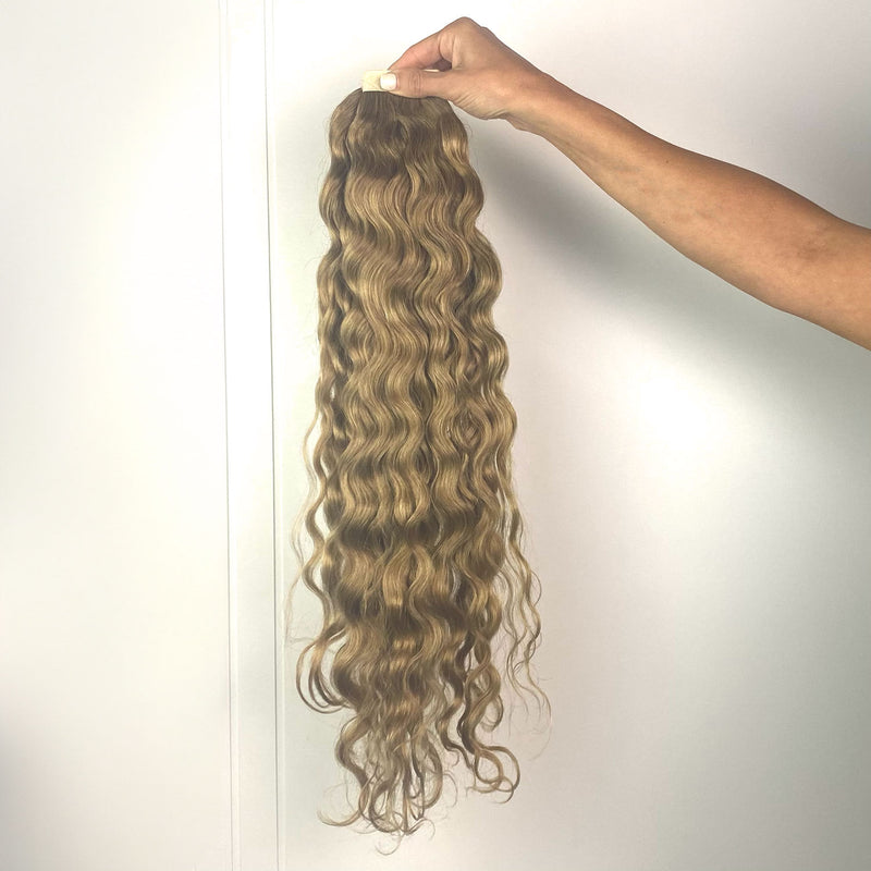 SALE Curly Ponytail Human Hair Extensions #16 Natural Blonde