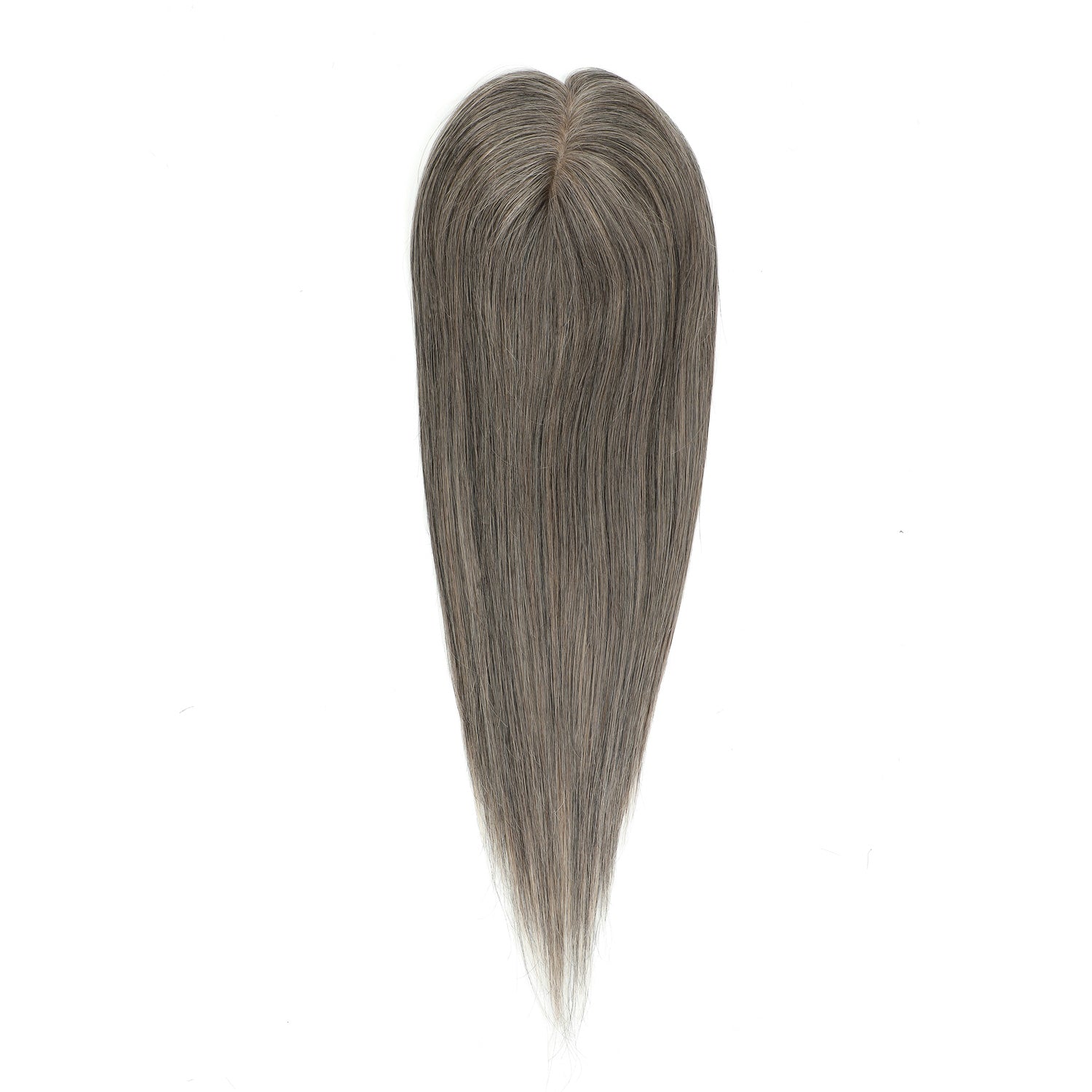 Salt and Pepper hair topper on a white background
