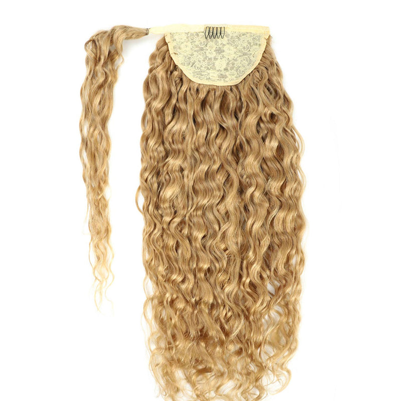 SALE Curly Ponytail Human Hair Extensions #18 Honey Blonde