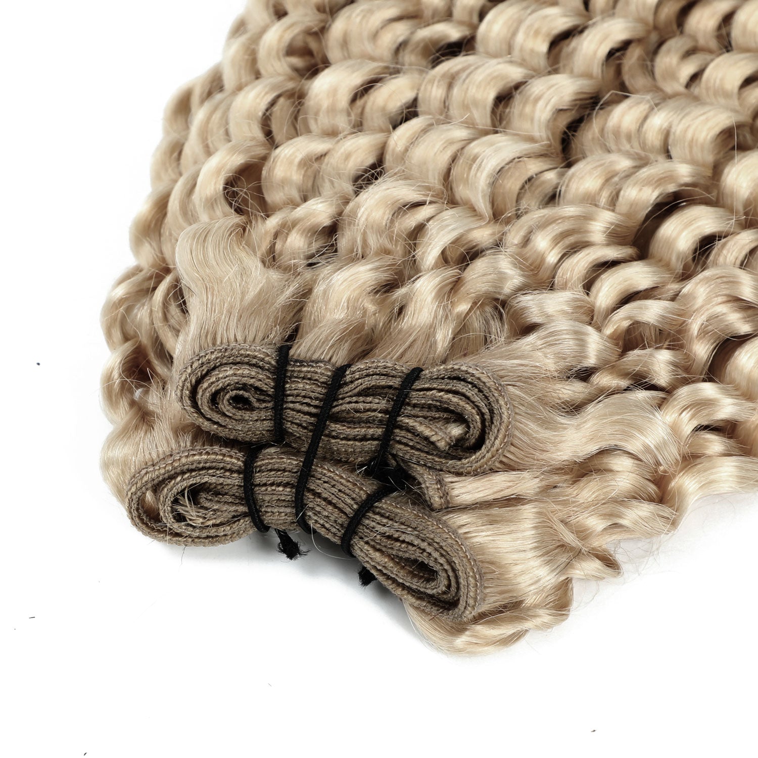 Weft Curly Hair Extensions 3C #18a Ash Blonde