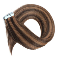 Sample Hair Extensions Colour Match#2/10 Dark Brown & Caramel Lowlights