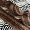 Weft Hair Extensions #2/10 Caramel and Dark Brown 86 Grams SALE 17"
