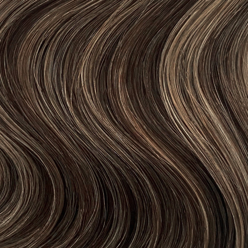 Keratin Bond Hair Extensions Mini Flat Tip #2/16 Dark Brown Natural Blonde Highlights