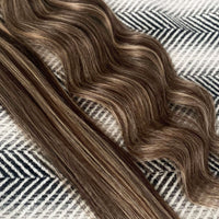 وصلات شعر شريطية بطول 25 بوصة، لون أشقر داكن، رقم 12، تخفيضات 50 جرامًا