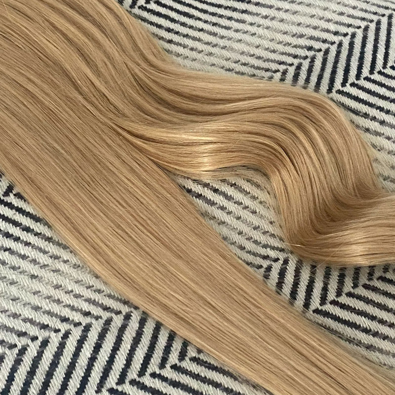 Clip In Wavy Human Hair Extensions #22 Sandy Blonde 22 Inch