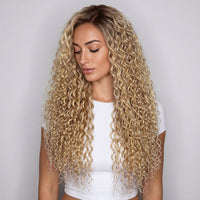 Curly Tape Human Hair Extensions 3B #27/60 Bronze and Platinum Blonde Mix 20"