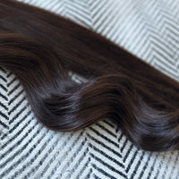 Flat Weft Hair Extensions #2c Dark Chocolate Brown 22"
