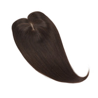 Human Hair Topper with Bangs #2c Chocolate Brown