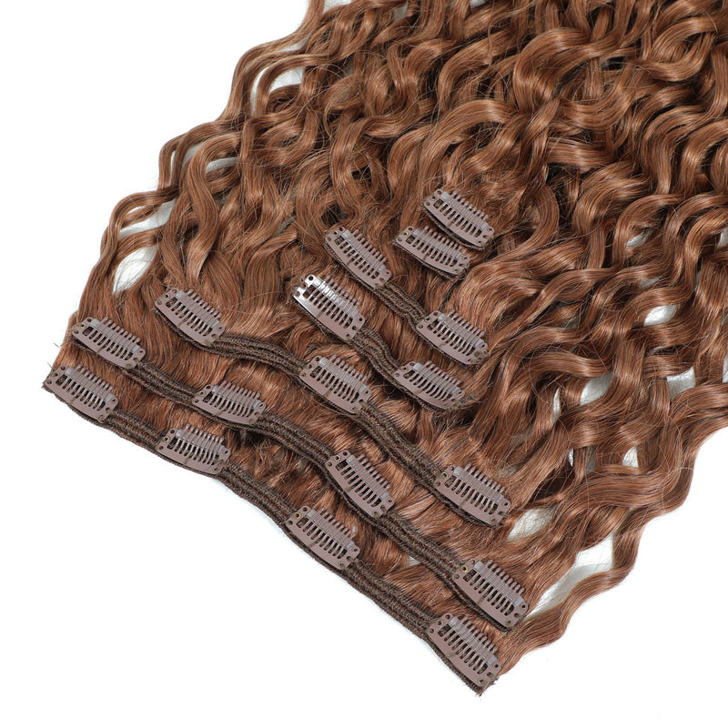 Curly Clip In Hair Extensions 3b #30 Medium Copper