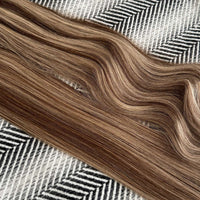 Weft Hair Extensions 25" #4/27 Chestnut Brown Bronzed Blonde SALE 70 Grams