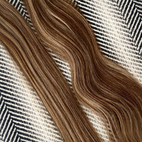 Tape Hair Extensions 21" #4/27 Chestnut Brown and Bronzed Blonde