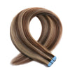 Tape Hair Extensions 23" #4/27 Chestnut Brown Bronzed Blonde Mix