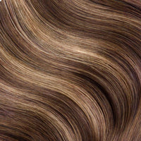 Weft Hair Extensions #4/27 Chestnut and Bronze Blonde Mix 17” 60 Grams