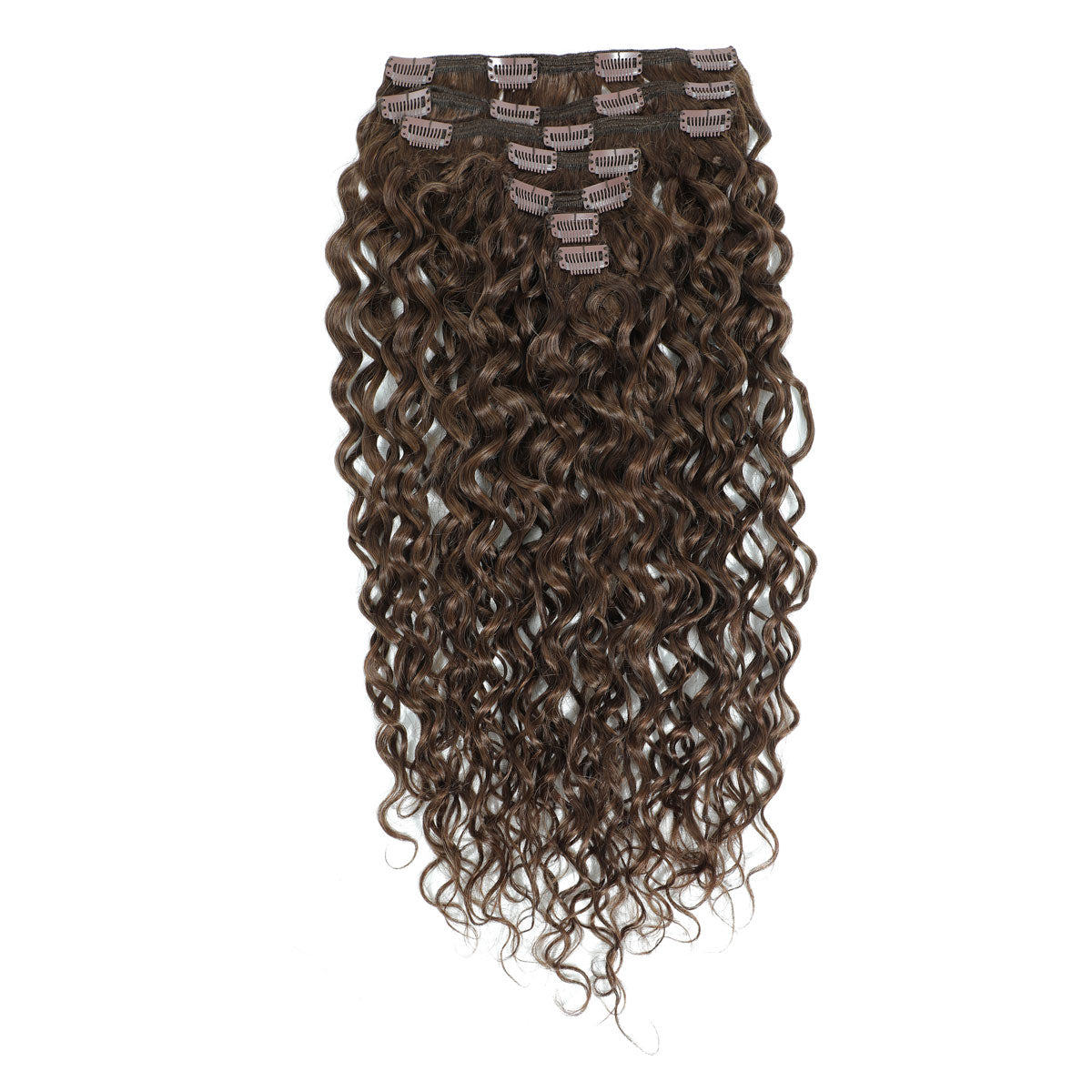 Curly Clip In Hair Extensions 3b #4 Chestnut Brown