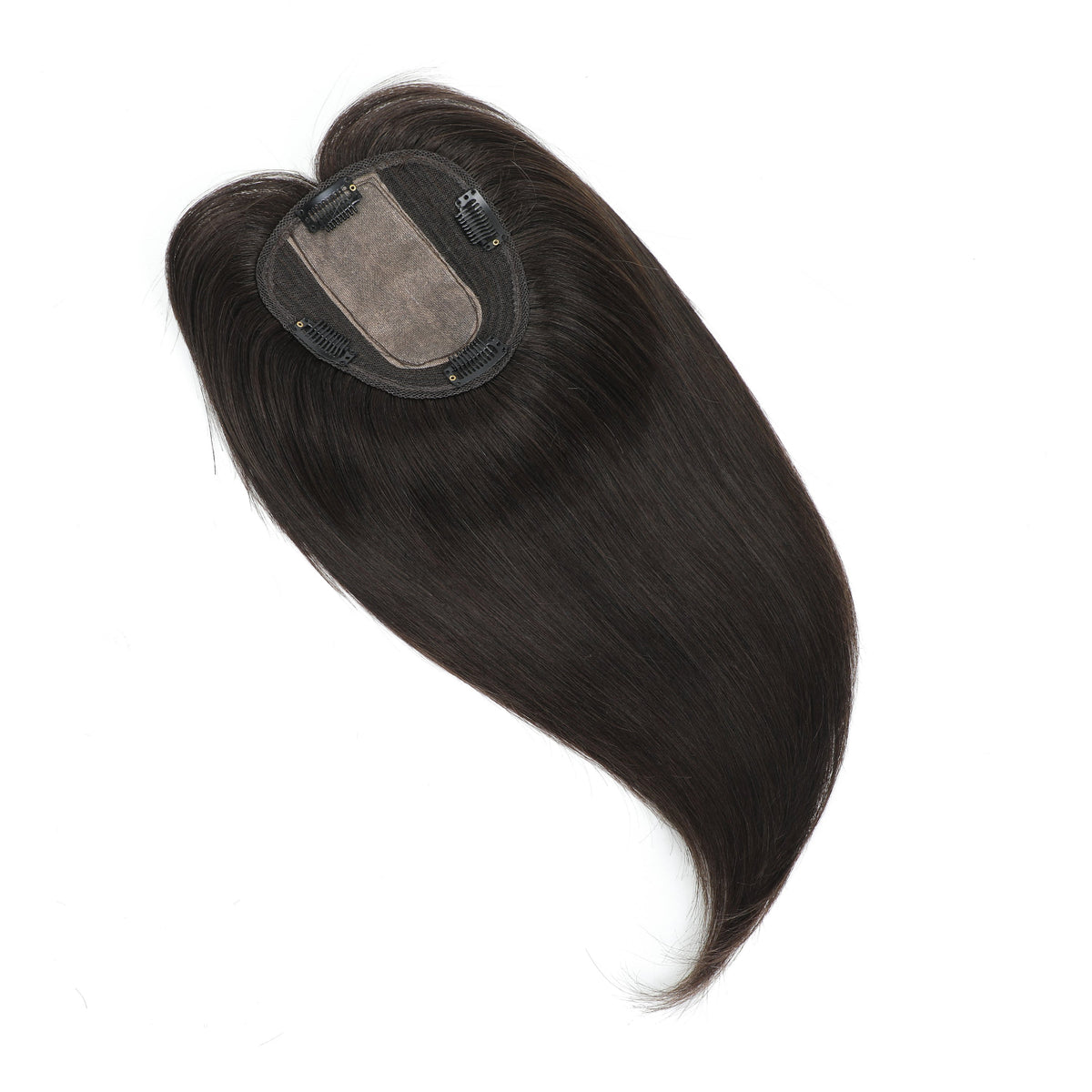 Black hair extension on a white background