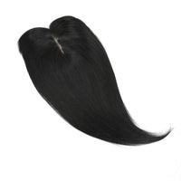Human Hair Topper with Bangs #1b Natural Black