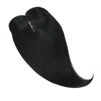 Human Hair Topper with Bangs #1 Jet Black
