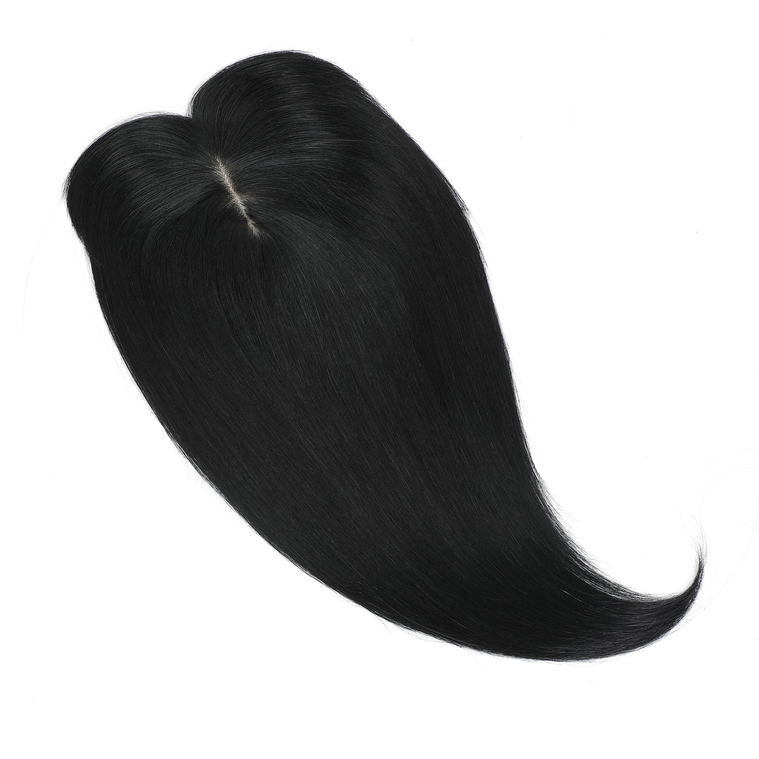 Human Hair Topper with Bangs #1 Jet Black