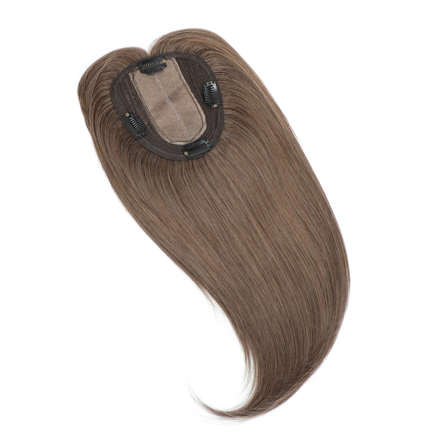 Brown hair extension on a white background