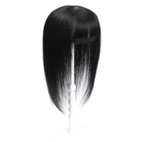 Human Hair Topper with Bangs #1 Jet Black