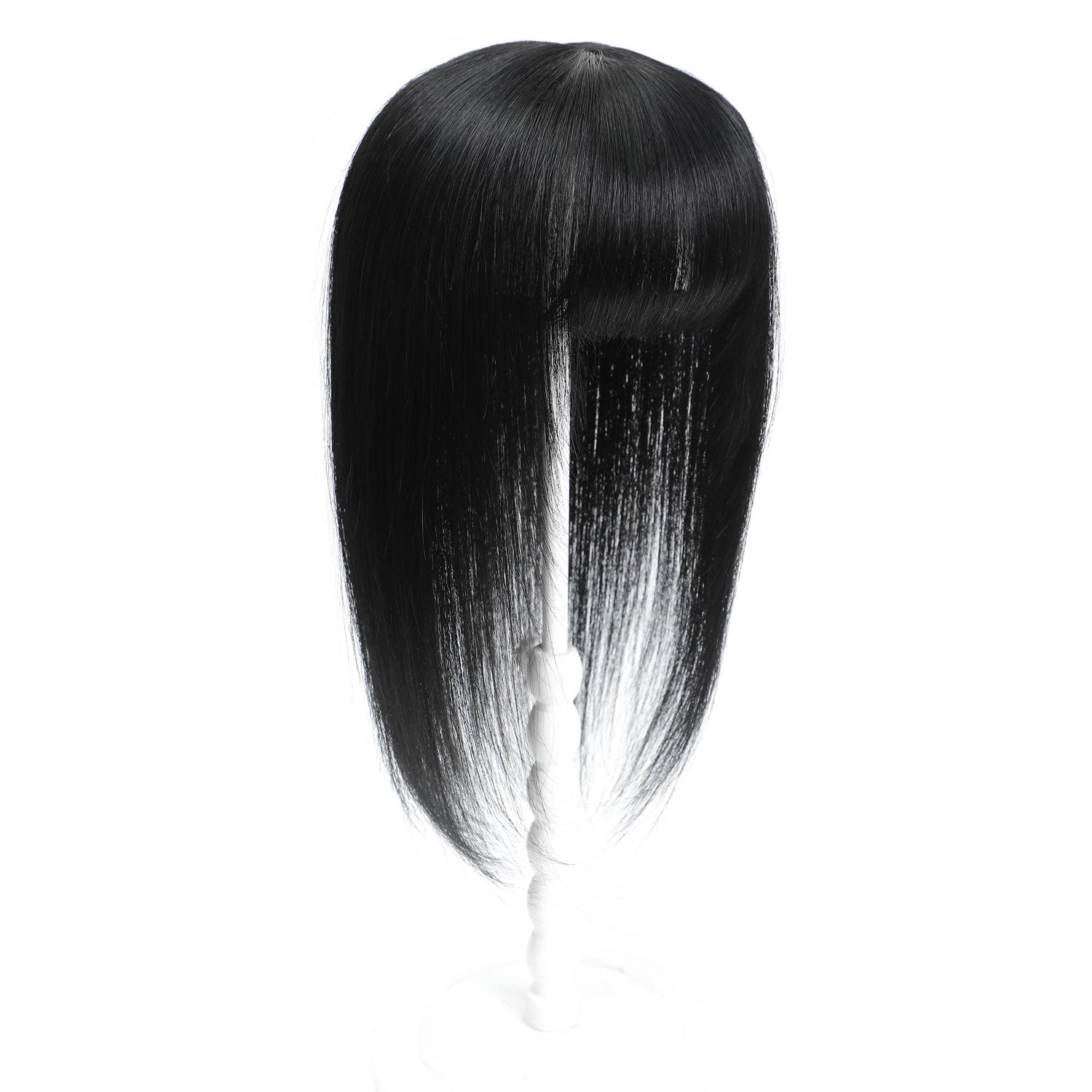 Human Hair Topper with Bangs #1 Jet Black