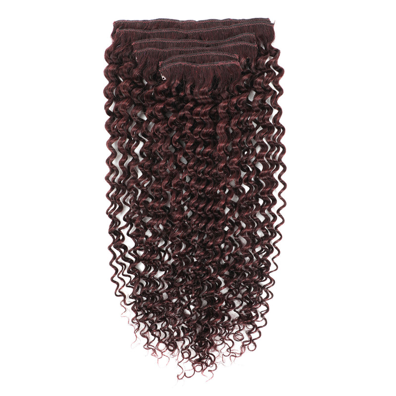 Mahogany Curly Hair Extensions Human Hair