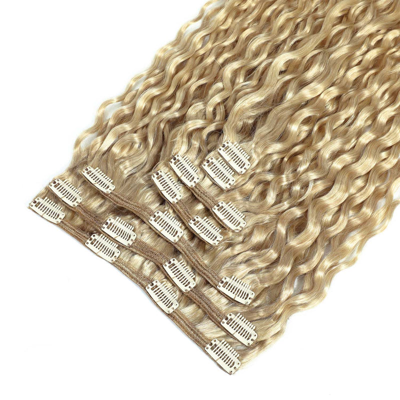 Curly Clip In Hair Extensions 3B #51 Champagne Blonde SALE 200 Grams