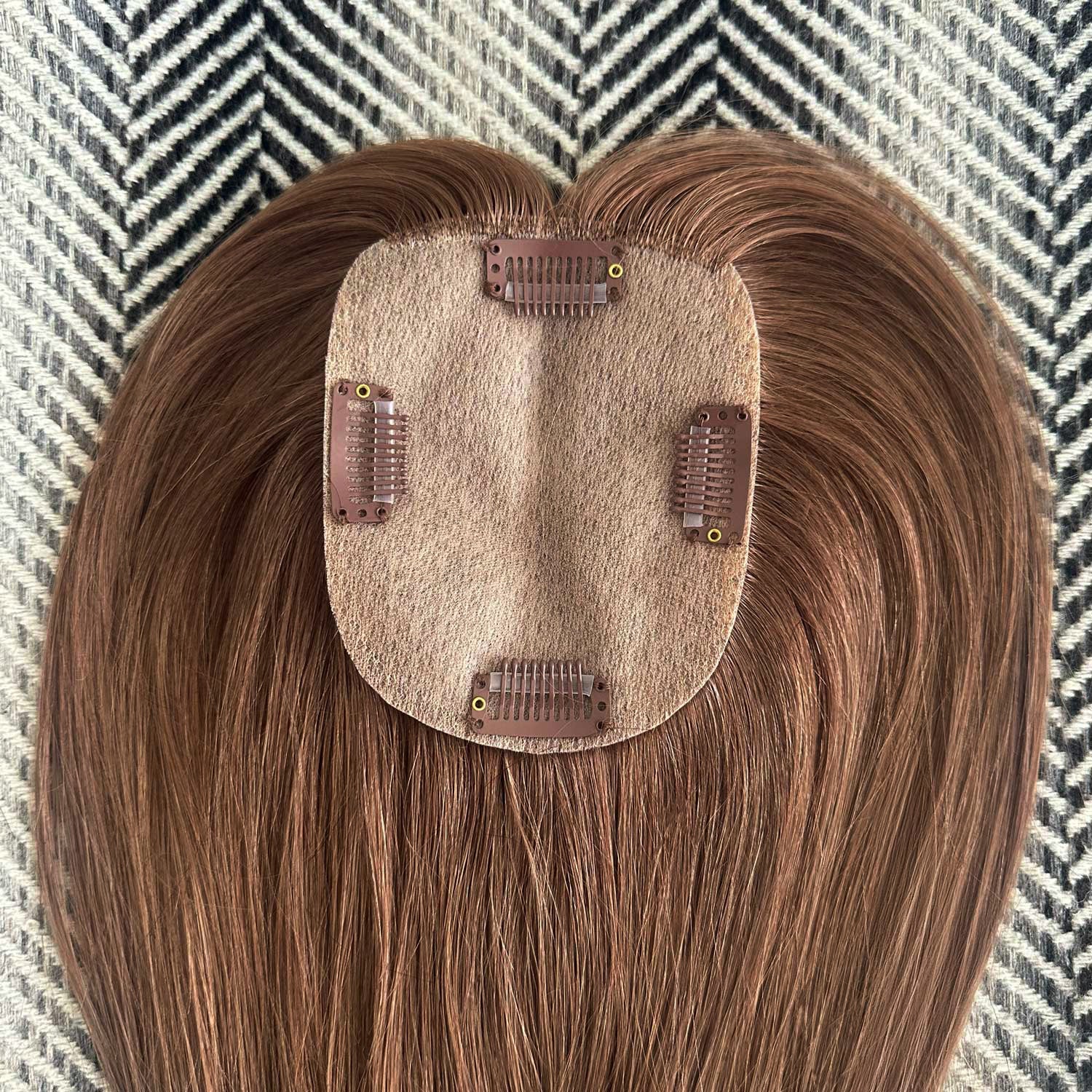 Human Hair Topper #6 Medium Brown