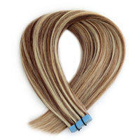 Tape Hair Extensions 25" #6/60 Brown and Platinum Blonde SALE 63 Grams