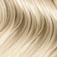 Close-up of blonde hair with a wavy texture