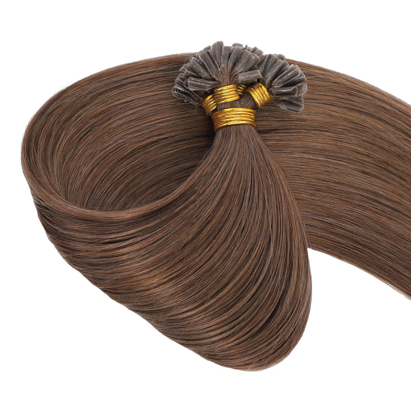Keratin Bonds Hair Extensions #8 Cinnamon Brown