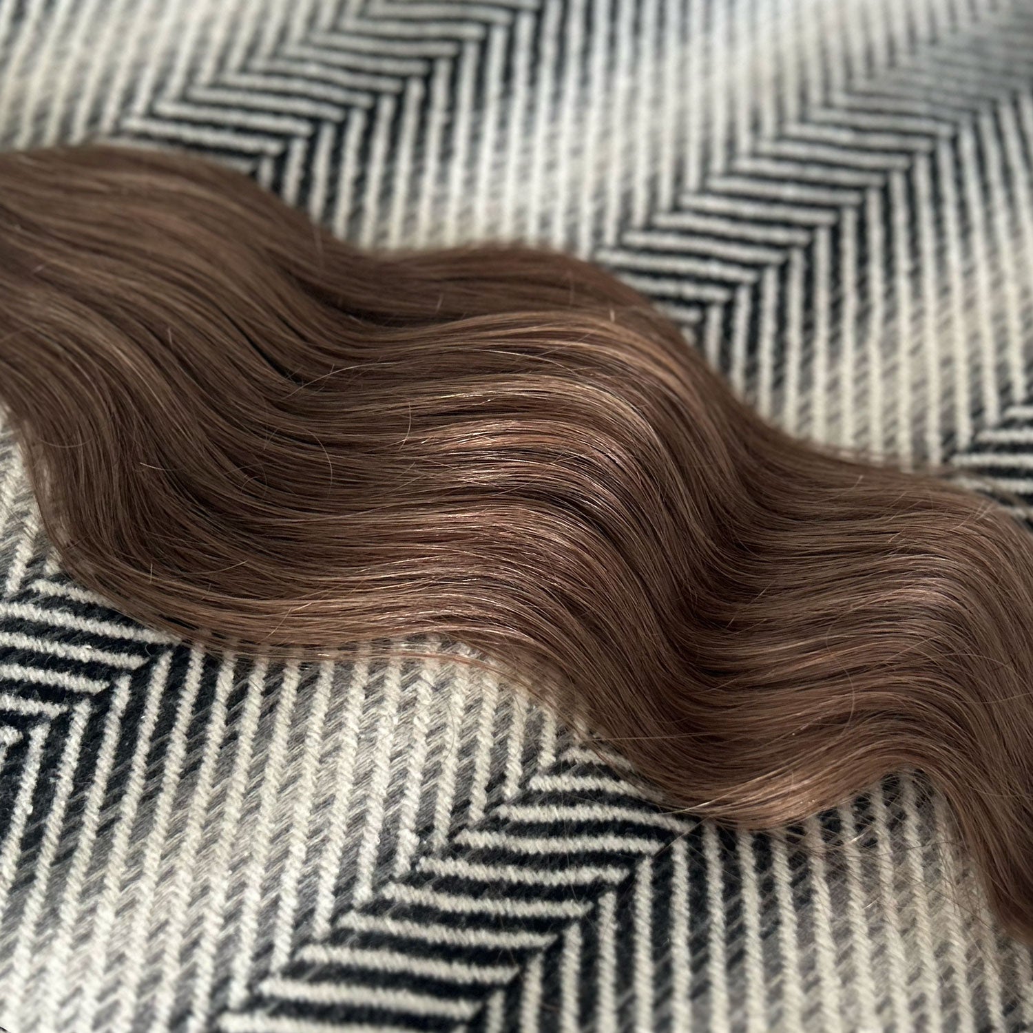 Clip In Wavy Human Human Hair Extensions #8a Ash Brown 22 Inch