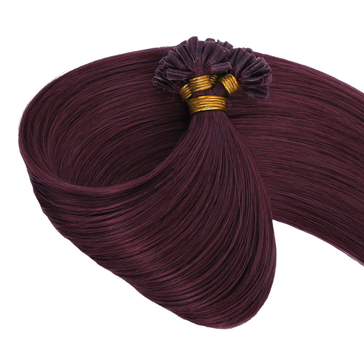 Keratin Bond Hair Extensions 99j Burgundy