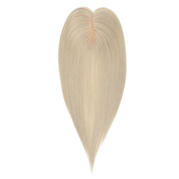 Ash Blonde Hair Topper on white background