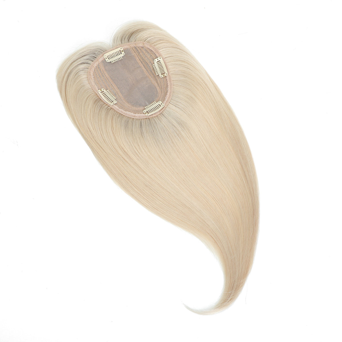 Blonde hair extension on a white background
