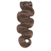 Clip In Wavy Human Human Hair Extensions #8a Ash Brown 22 Inch