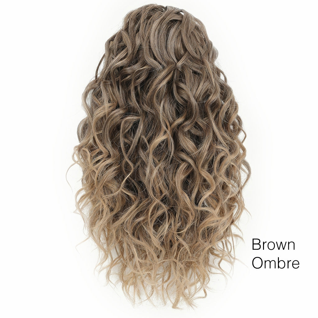 Brown ombre hair extension on a white background