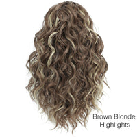 Brown hairpiece with highlights on a white background