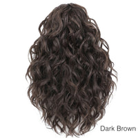 Brown wavy hair extension on a white background