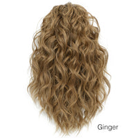 Blonde wavy hair extension on a white background