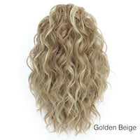 Blonde hairpiece with wavy texture on a white background