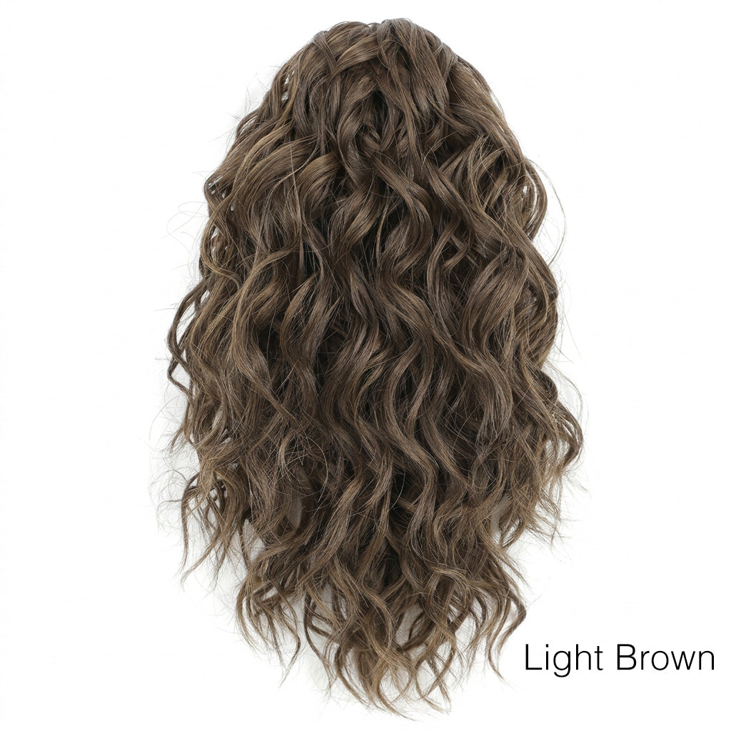 Light brown hairpiece with wavy texture on a white background