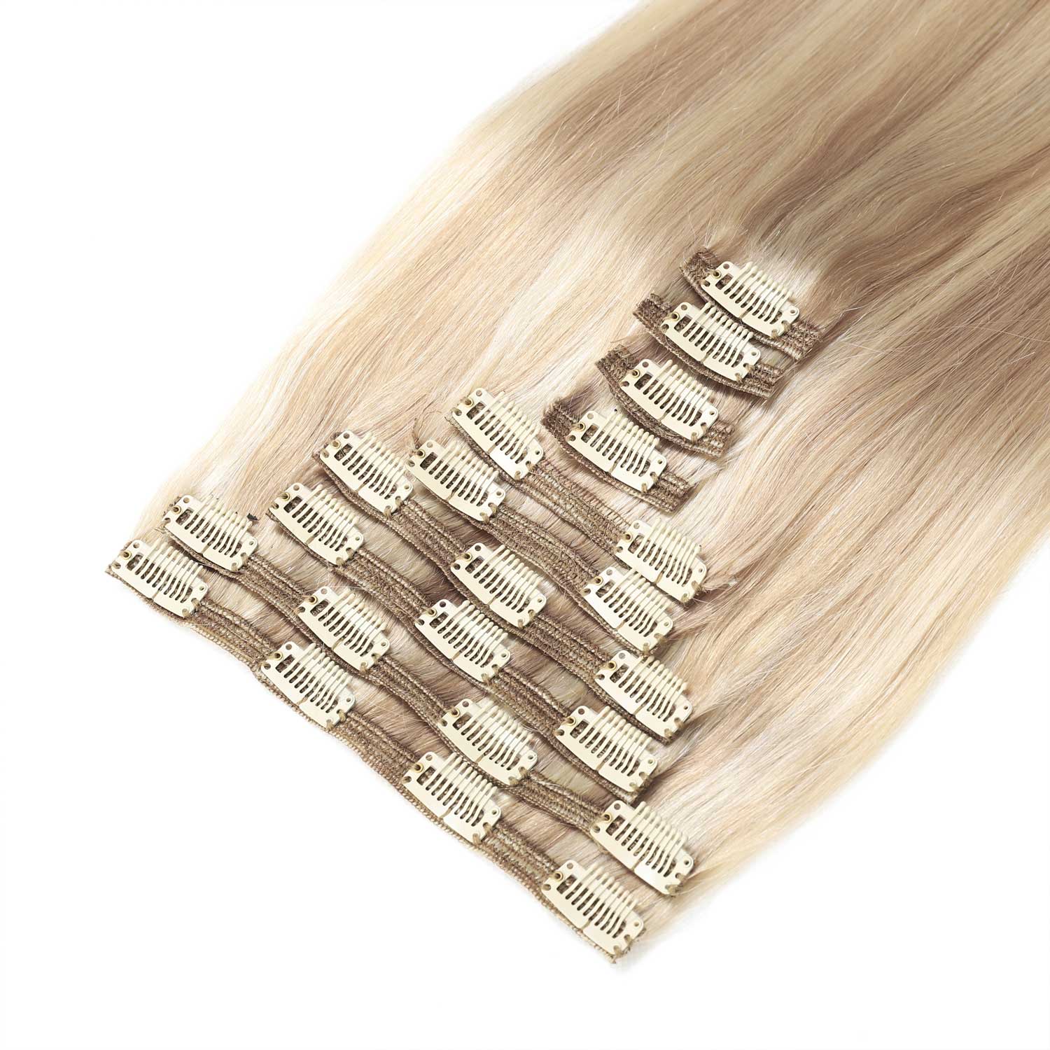 Clip In Hair Extensions 26" 18a/60 Ash and Platinum Blonde