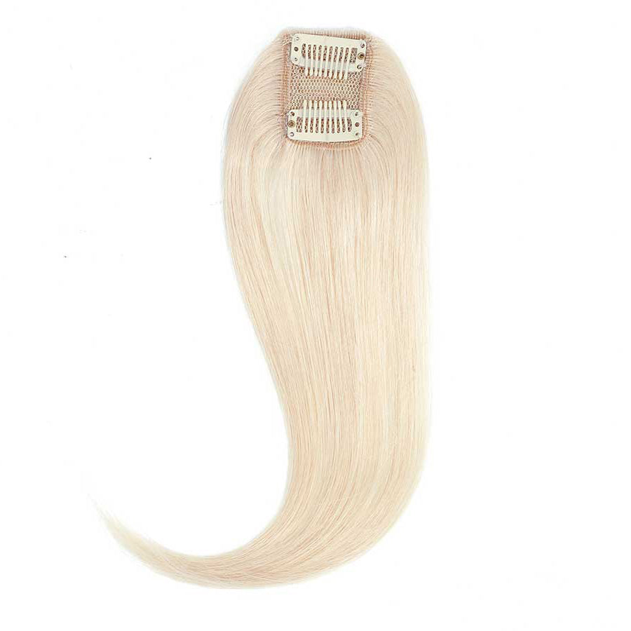 Clip In Volumiser Bangs Layers - Invisible Seamless Topper 1 Pc 12" #60b Vanilla Blonde