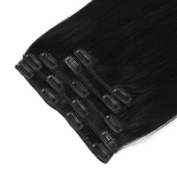 Clip In Hair Extensions #1 Jet Black 13"