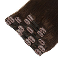 Clip In Hair Extensions #2 Dark Brown 13"
